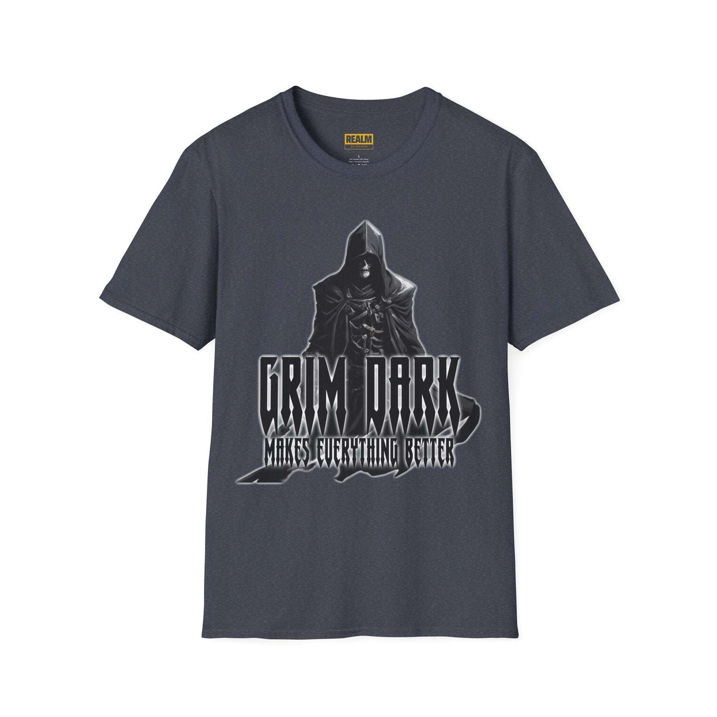 Grim Dark Unisex Softstyle T-Shirt Heather Navy