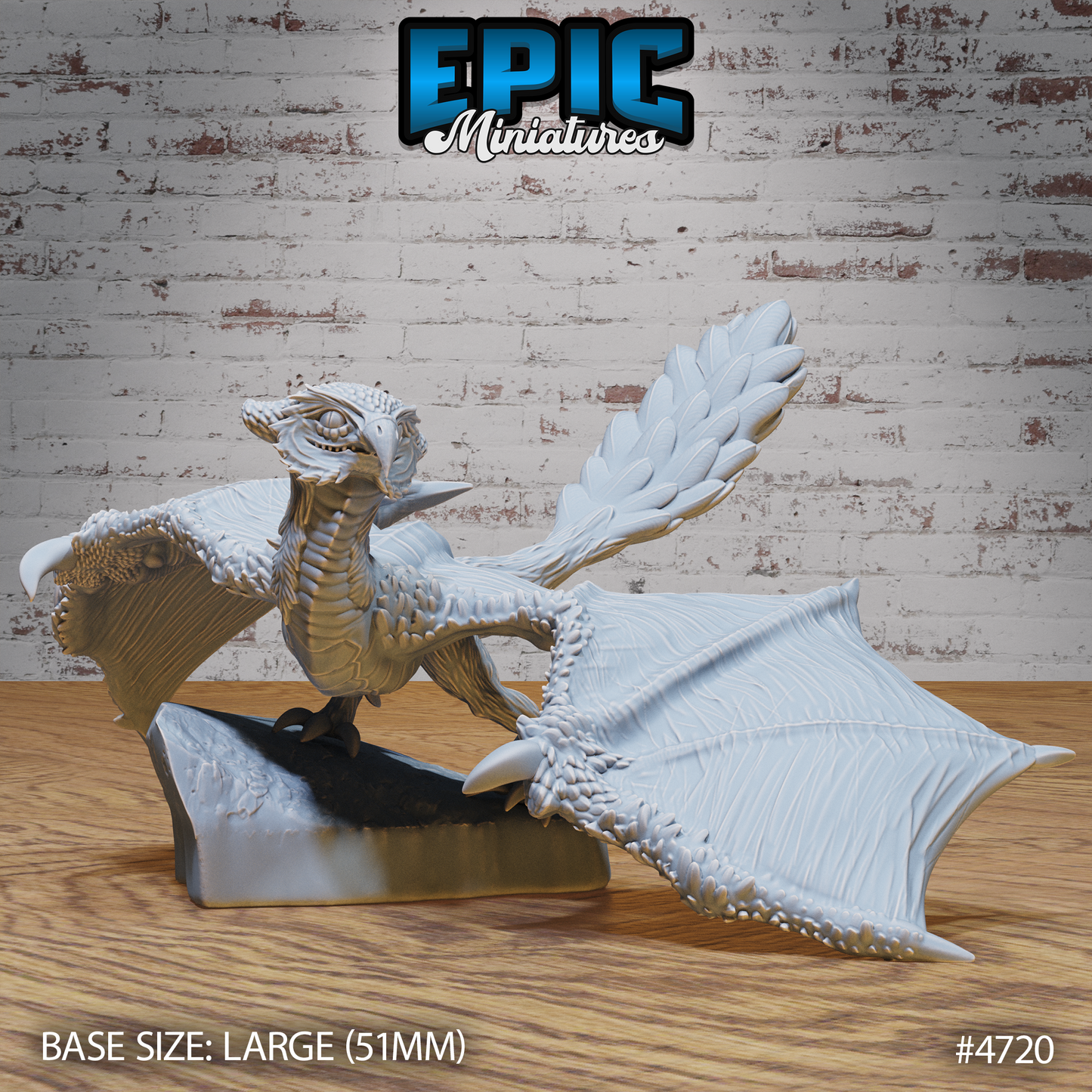 Epic Miniatures - Owl Wyvern | 3D Printed D&D Tabletop Miniature