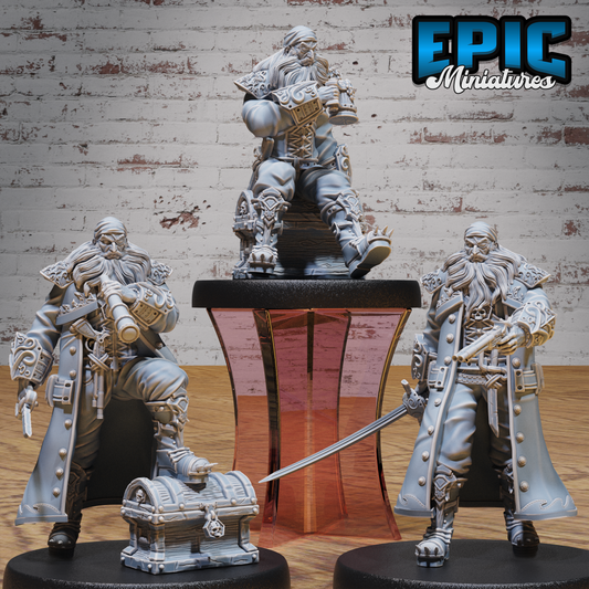 Pirate Captain Barbarossa #4814-#4816 by Epic Miniatures - Mysterious Ocean | DnD Tabletop Miniatures (28mm Scale)