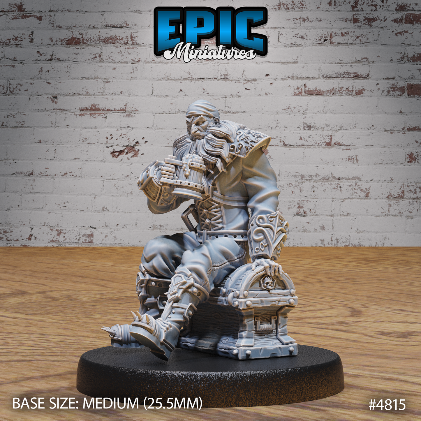 Pirate Captain Barbarossa #4814-#4816 by Epic Miniatures - Mysterious Ocean | DnD Tabletop Miniatures (28mm Scale)