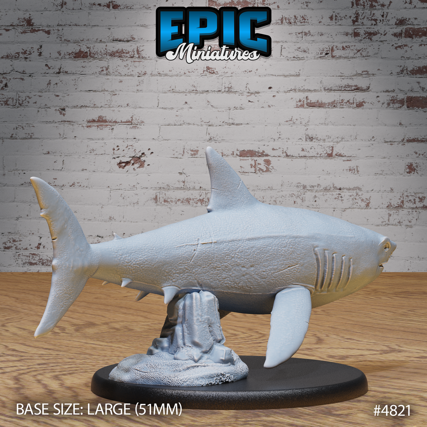 Great White Shark #4821-#4822 by Epic Miniatures - Mysterious Ocean | DnD Tabletop Miniatures (28mm Scale)