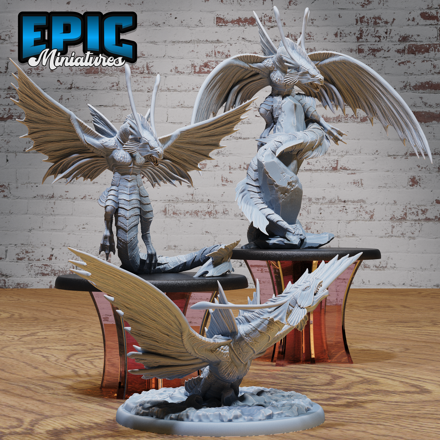 Ocean Wyvern #4828-#4830 by Epic Miniatures - Mysterious Ocean | DnD Tabletop Miniatures (28mm Scale)