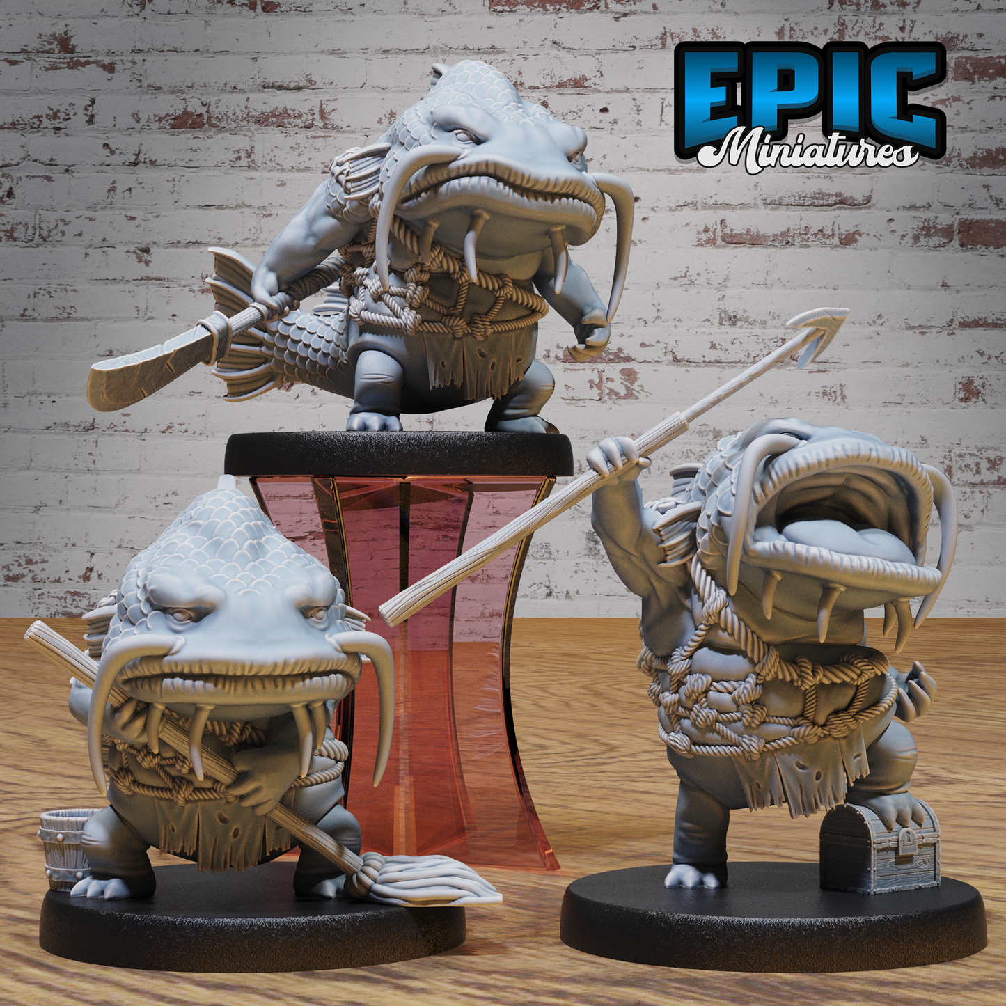 Catfish Folk #4846-#4848 by Epic Miniatures | 28mm Scale D&D Tabletop Miniature