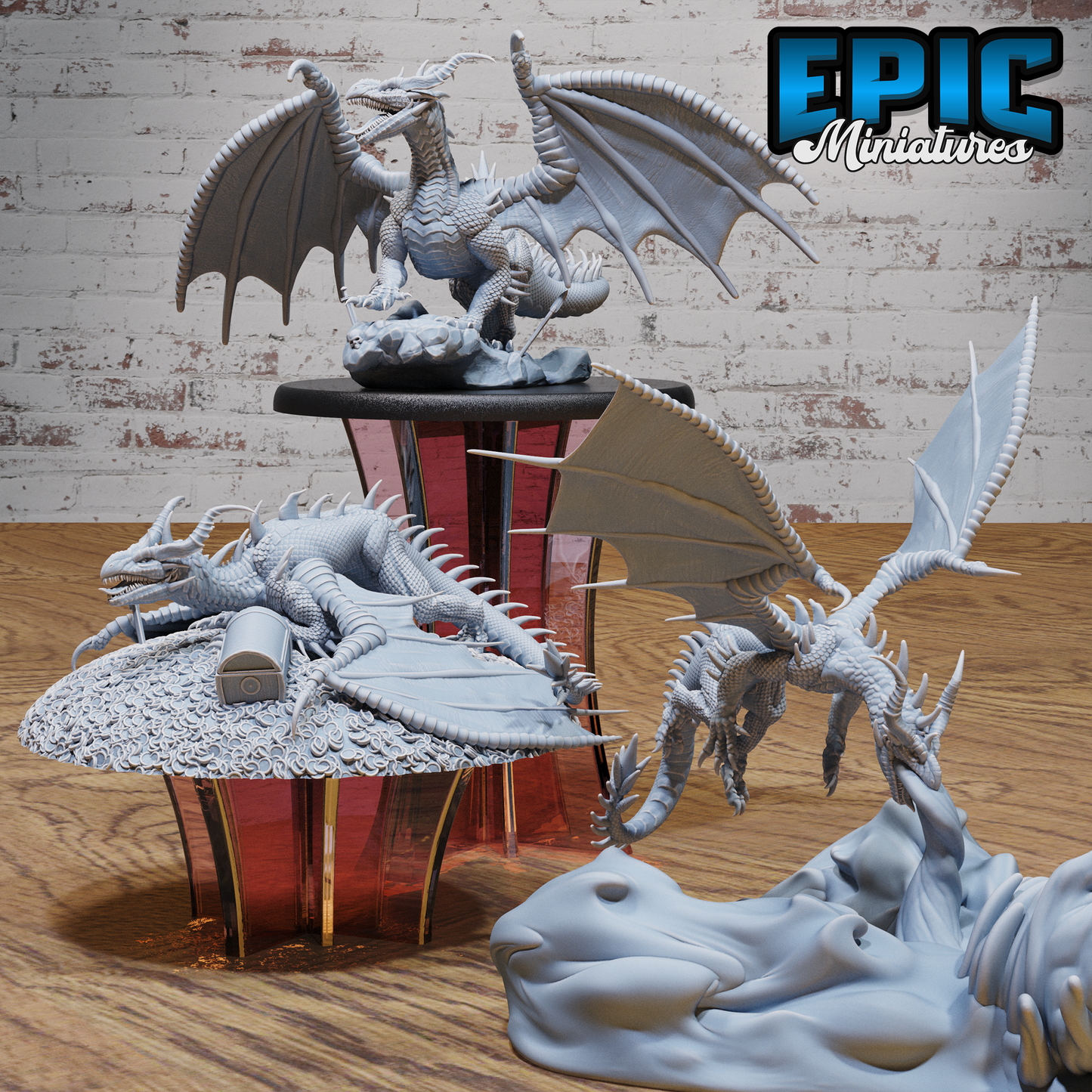 Classic Dragon #4878-#4880 by Epic Miniatures| D&D Tabletop Miniatures