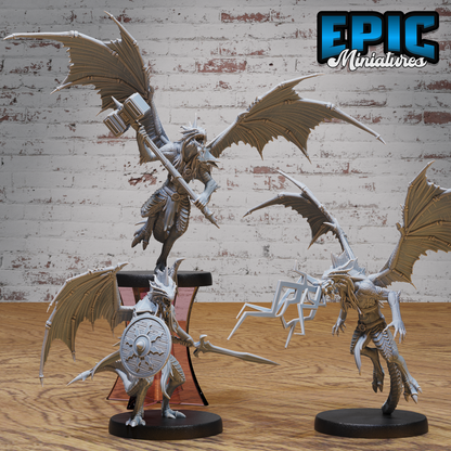 Draconic Demon Bronze #4890-#4892 by Epic Miniatures | D&D Tabletop Miniatures