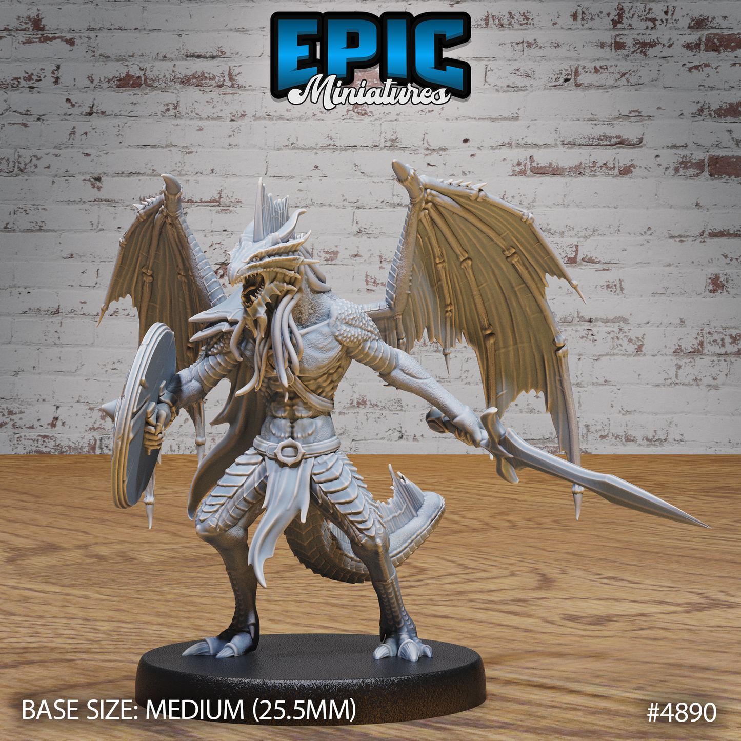 Draconic Demon Bronze #4890-#4892 by Epic Miniatures | D&D Tabletop Miniatures