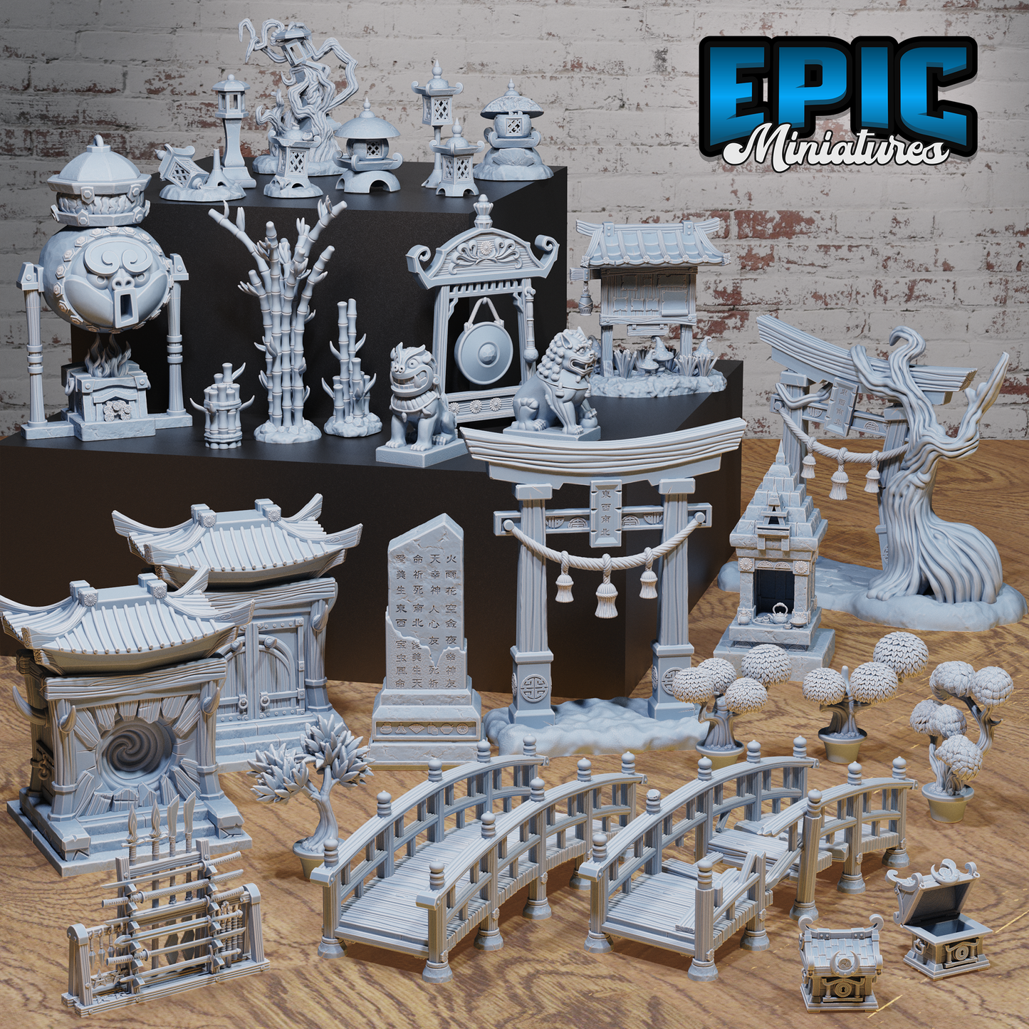 Eastern Temple Terrain Scatter Full Set of 35 Models | Legends of the East | Epic Miniatures | D&D Tabletop Miniature