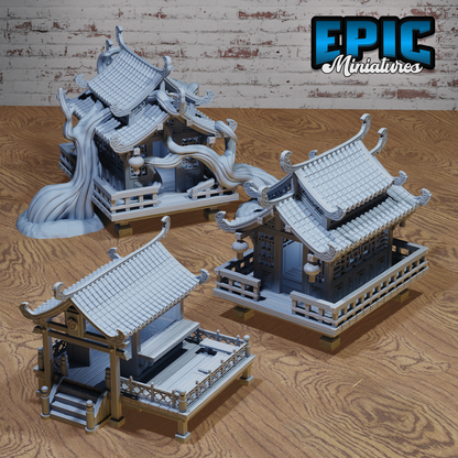 Village Houses | Legends of the East Collection | Epic Miniatures | D&D Tabletop Miniature