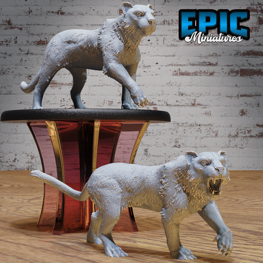 Tiger #4924-#4925 | Epic Miniatures | D&D Tabletop Miniature | Fierce Animal Companion or Beast Encounter