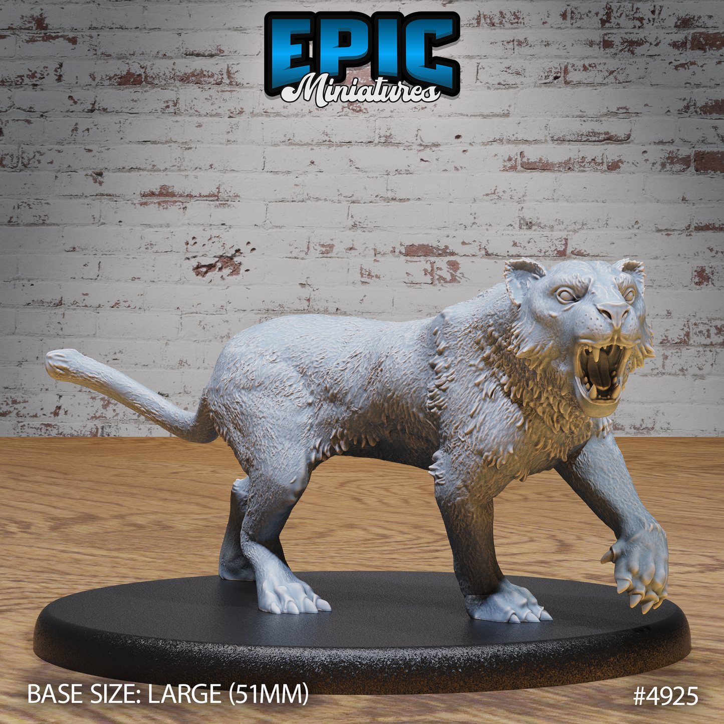 Tiger #4924-#4925 | Epic Miniatures | D&D Tabletop Miniature | Fierce Animal Companion or Beast Encounter