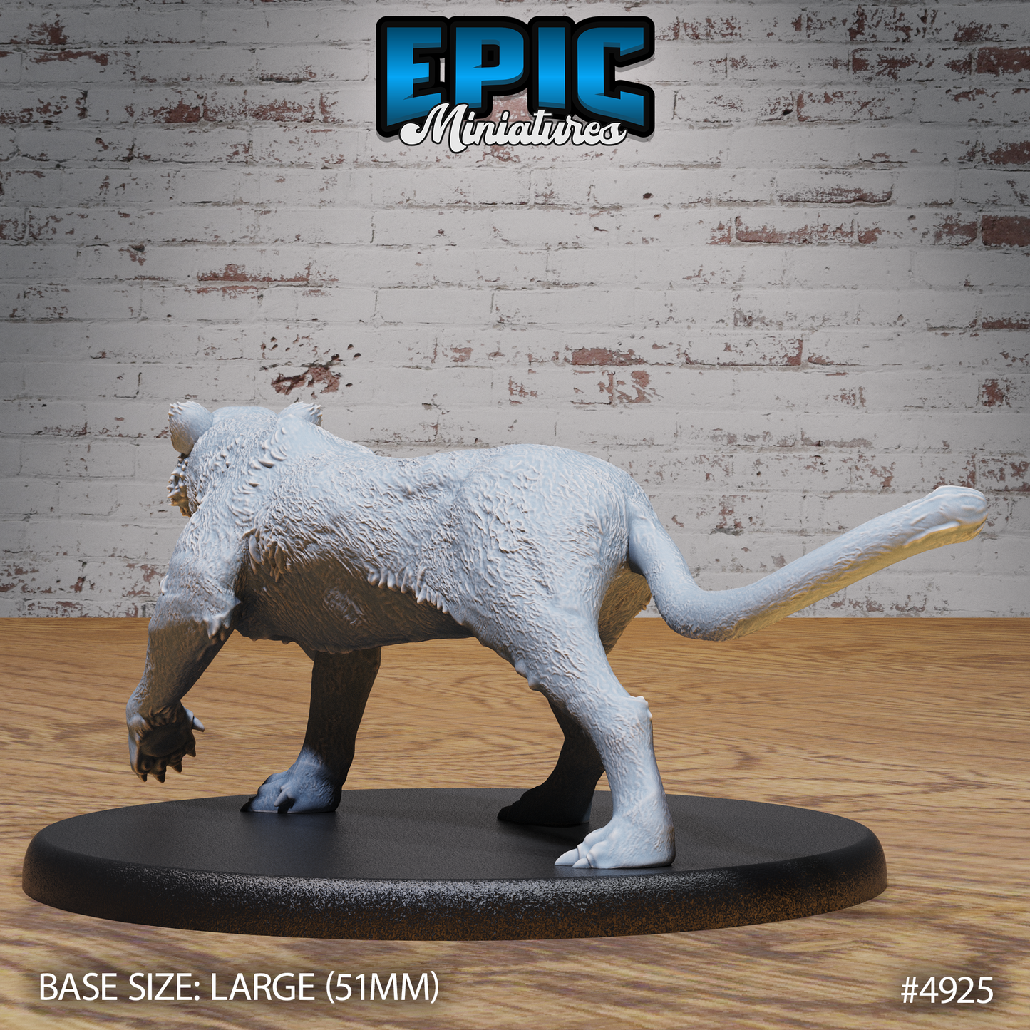 Tiger #4924-#4925 | Epic Miniatures | D&D Tabletop Miniature | Fierce Animal Companion or Beast Encounter