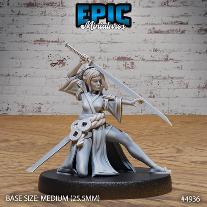 Samurai Woman #4935-#4937 | Epic Miniatures | D&D Tabletop Miniature | Elegant and Fierce Warrior for Fantasy Roleplaying