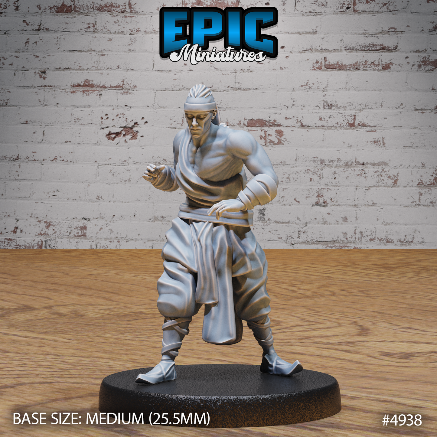 Martial Arts Monk #4938-#4940 | Epic Miniatures | D&D Tabletop Miniature | Skilled Hand-to-Hand Fighter for Fantasy Roleplaying