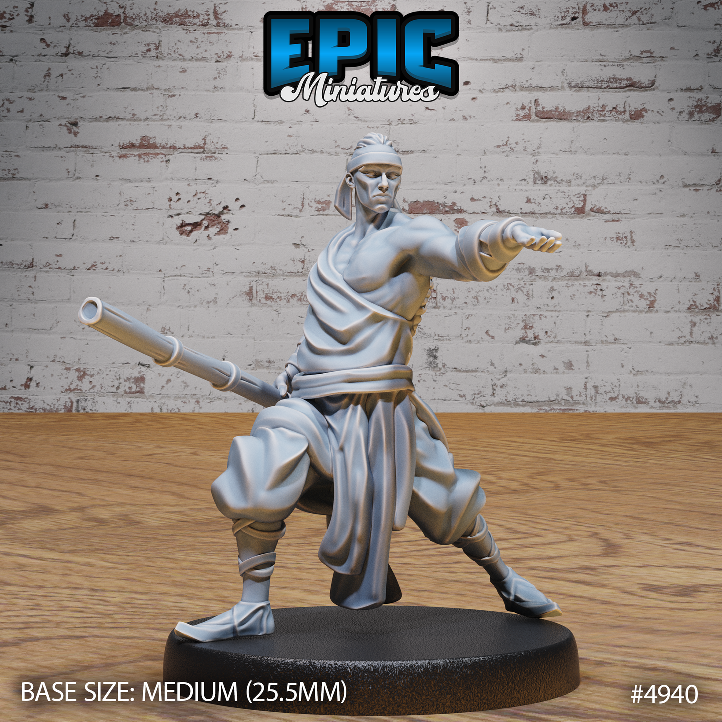 Martial Arts Monk #4938-#4940 | Epic Miniatures | D&D Tabletop Miniature | Skilled Hand-to-Hand Fighter for Fantasy Roleplaying