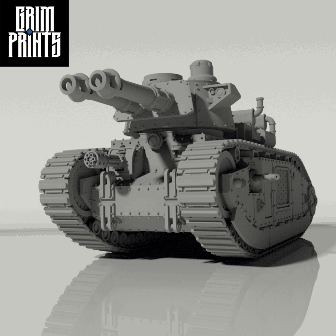 Grim Char 2C Heavy Tank | WWII inspired sci-fi battle tank for Wargaming