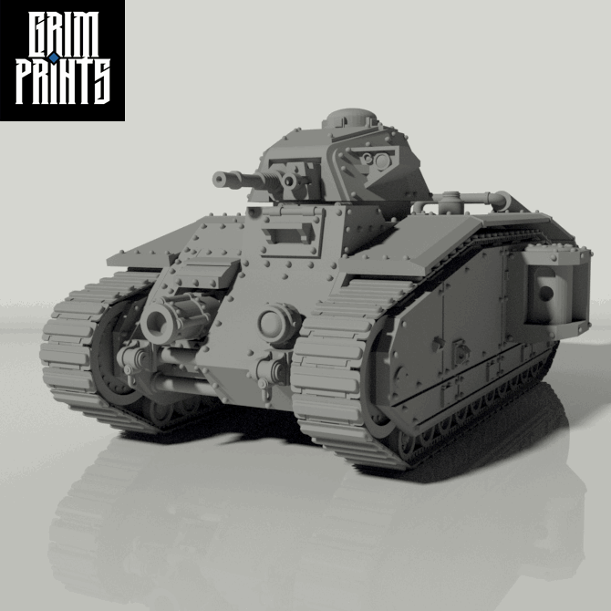 Grim Char B1 Main Battle Tank | WWII inspired sci-fi battle tank for Wargaming