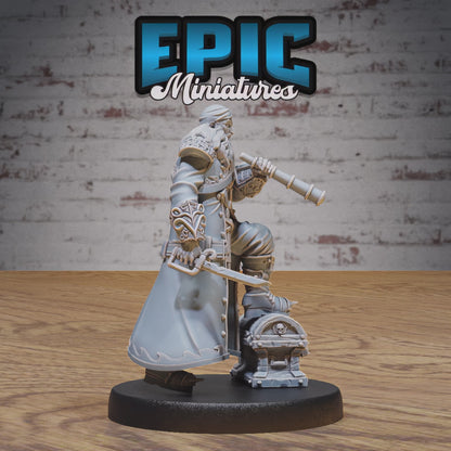 Pirate Captain Barbarossa #4814-#4816 by Epic Miniatures - Mysterious Ocean | DnD Tabletop Miniatures (28mm Scale)