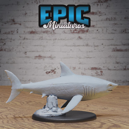 Great White Shark #4821-#4822 by Epic Miniatures - Mysterious Ocean | DnD Tabletop Miniatures (28mm Scale)