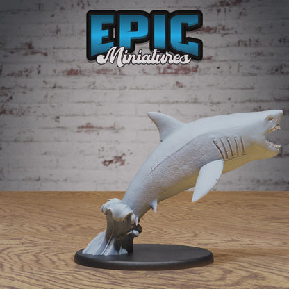 Great White Shark #4821-#4822 by Epic Miniatures - Mysterious Ocean | DnD Tabletop Miniatures (28mm Scale)