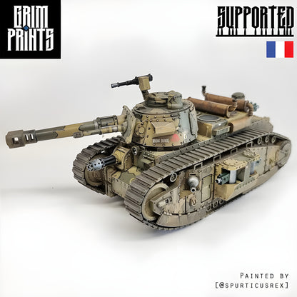 Grim Char 2C Heavy Tank | WWII inspired sci-fi battle tank for Wargaming